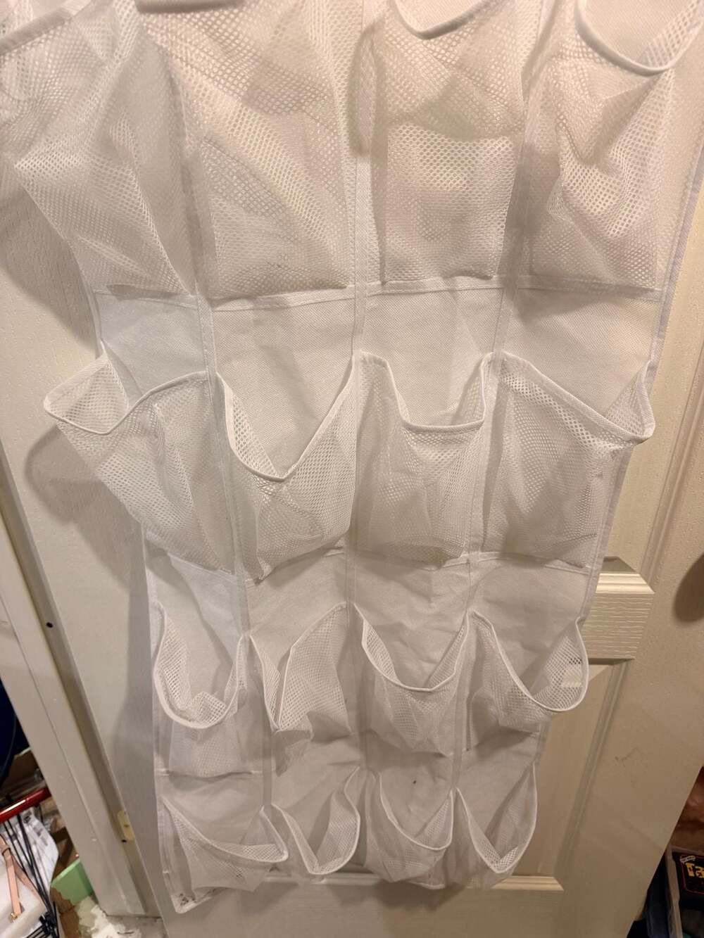 Honey-Can-Do White Mesh Over The Door Hanging Shoe Organizer